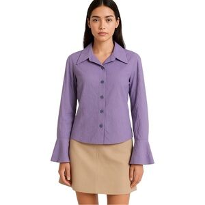 Barbara Bates lavender Women's Size‎ 10 Purple Long bell Sleeve Blouse